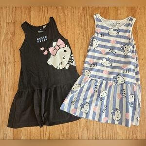 H&M Hello Kitty Black & Blue Striped Dress Set Size 6X/7